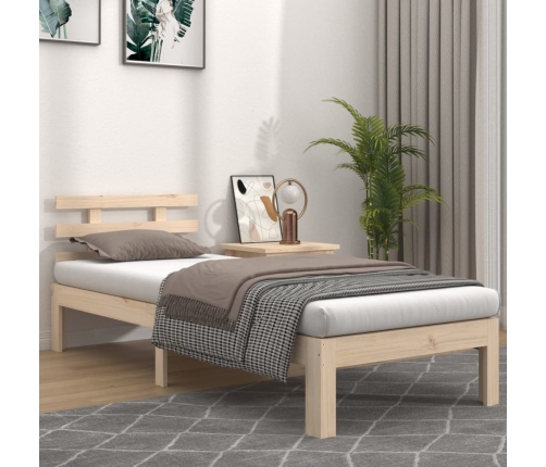 Estructura de cama sin colchón madera maciza 90x200 cm
