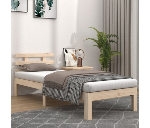 Estructura de cama sin colchón madera maciza 100x200 cm