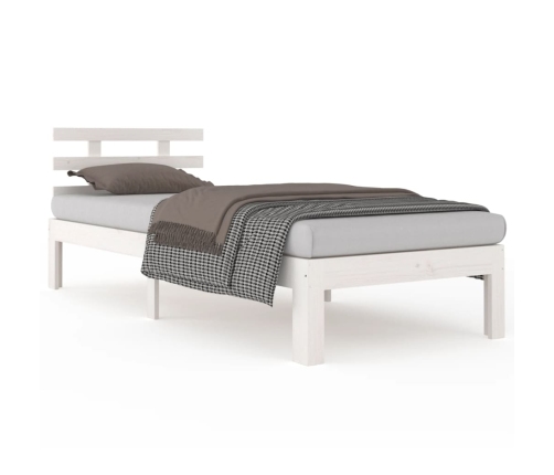 Estructura de cama sin colchón madera maciza blanco 100x200 cm