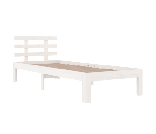 Estructura de cama sin colchón madera maciza blanco 100x200 cm