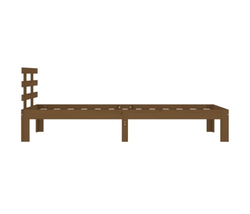 Estructura cama sin colchón madera maciza marrón miel 100x200cm
