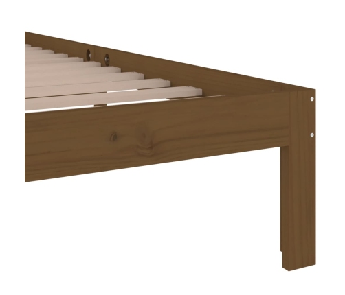 Estructura cama sin colchón madera maciza marrón miel 100x200cm