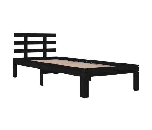 Estructura de cama sin colchón madera maciza negro 100x200 cm