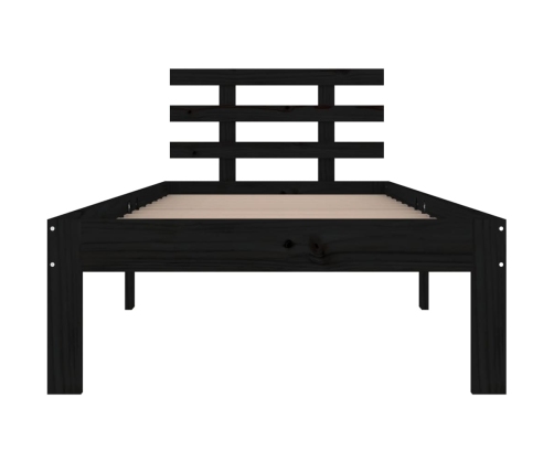 Estructura de cama sin colchón madera maciza negro 100x200 cm