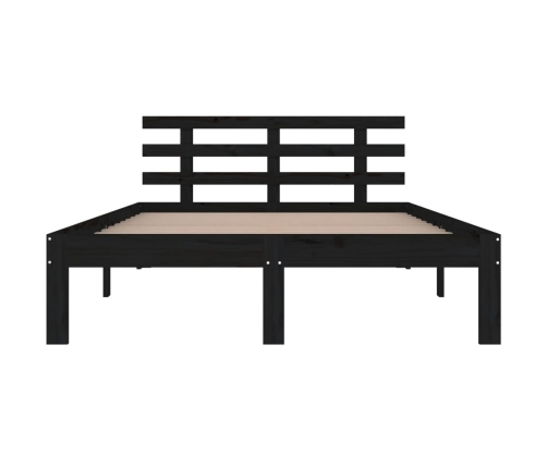 Estructura de cama doble sin colchón madera negro 150x200 cm