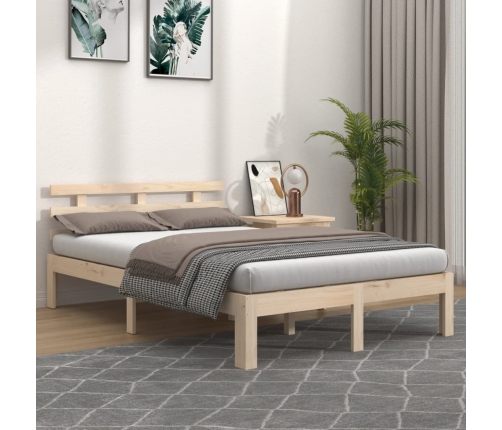 Estructura de cama sin colchón madera maciza 160x200 cm