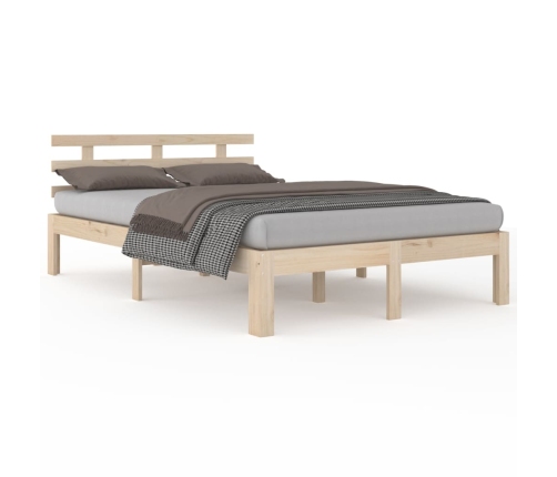 Estructura de cama doble sin colchón madera maciza 180x200 cm