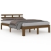 Estructura cama sin colchón madera maciza marrón miel 200x200cm