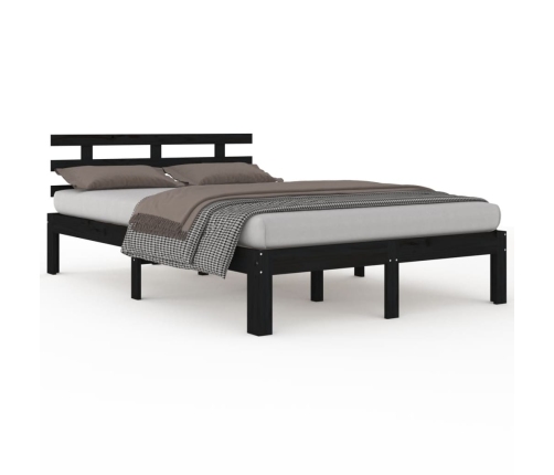 vidaXL Estructura de cama de madera maciza negro 200x200 cm