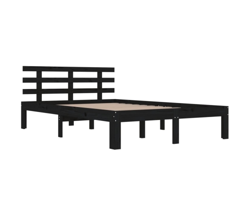 vidaXL Estructura de cama de madera maciza negro 200x200 cm