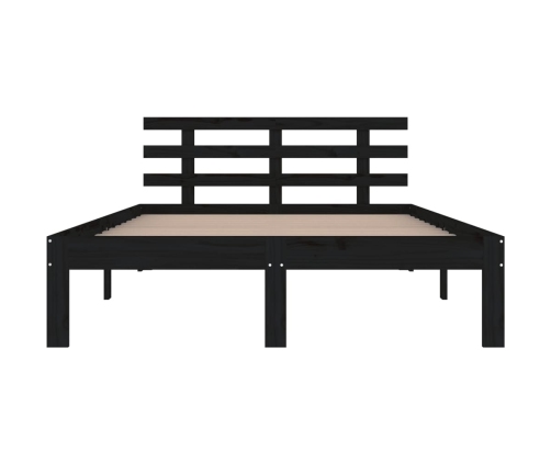 vidaXL Estructura de cama de madera maciza negro 200x200 cm