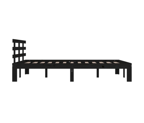 vidaXL Estructura de cama de madera maciza negro 200x200 cm