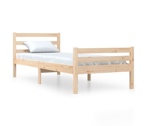 Estructura cama individual sin colchón madera maciza 75x190 cm