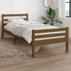 Estructura cama sin colchón madera maciza marrón miel 75x190 cm