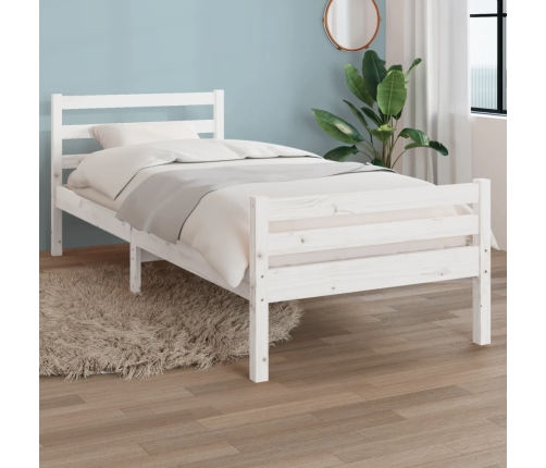 Estructura cama individual sin colchón madera blanco 90x190 cm