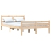 Estructura de cama doble sin colchón madera maciza 120x190 cm