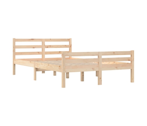 Estructura de cama doble sin colchón madera maciza 120x190 cm