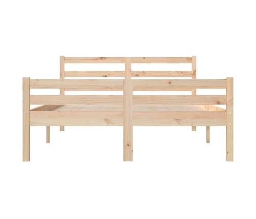 Estructura de cama doble sin colchón madera maciza 120x190 cm