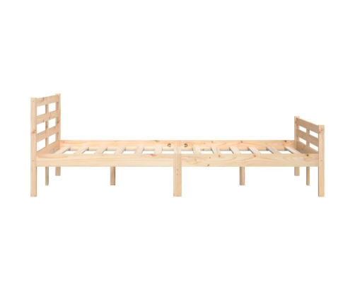 Estructura de cama doble sin colchón madera maciza 120x190 cm