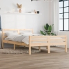 Estructura de cama doble sin colchón madera maciza 120x190 cm