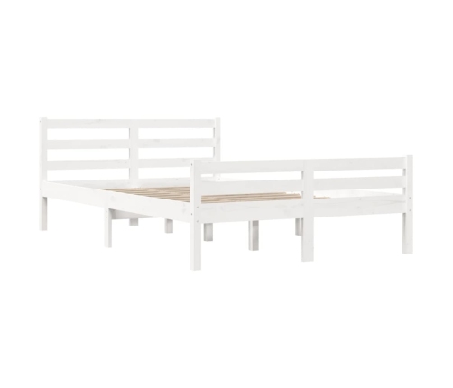 vidaXL Estructura de cama doble pequeña madera maciza blanca 120x190cm