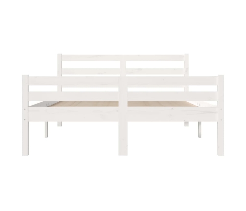 vidaXL Estructura de cama doble pequeña madera maciza blanca 120x190cm