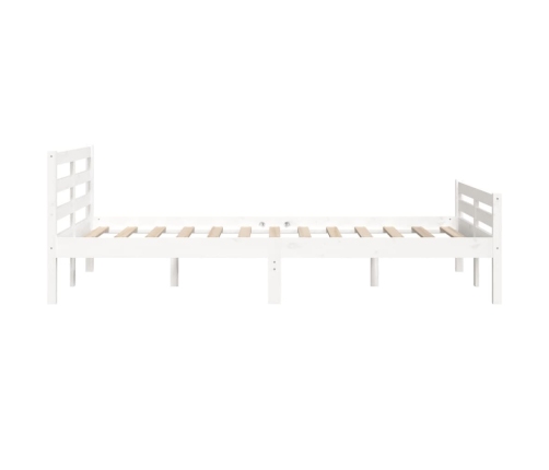 vidaXL Estructura de cama doble pequeña madera maciza blanca 120x190cm