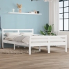 vidaXL Estructura de cama doble pequeña madera maciza blanca 120x190cm