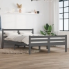 Estructura de cama sin colchón madera maciza gris 120x190 cm