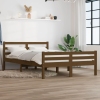 Estructura cama sin colchón madera maciza marrón miel 135x190cm