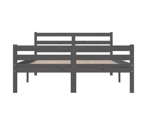 Estructura de cama sin colchón madera maciza gris 140x190 cm