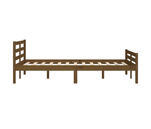 Estructura de cama madera maciza marrón miel 140x190 cm