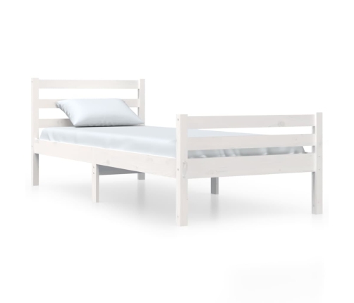 Estructura de cama sin colchón madera maciza blanco 90x200 cm