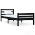 Estructura de cama sin colchón madera maciza negro 90x200 cm