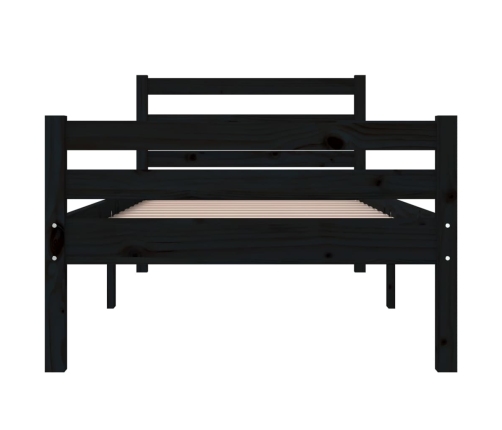 Estructura de cama sin colchón madera maciza negro 90x200 cm