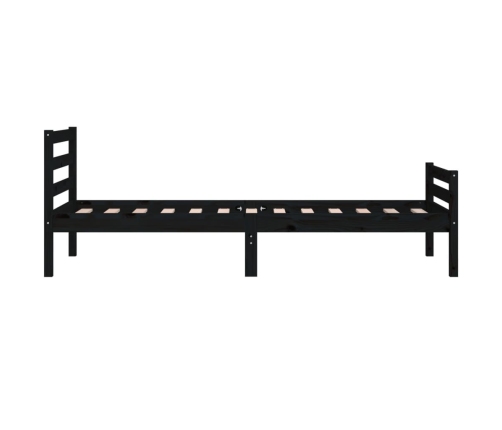 Estructura de cama sin colchón madera maciza negro 90x200 cm