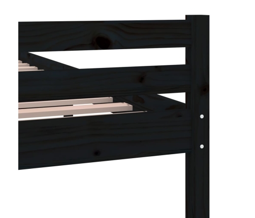 Estructura de cama sin colchón madera maciza negro 90x200 cm