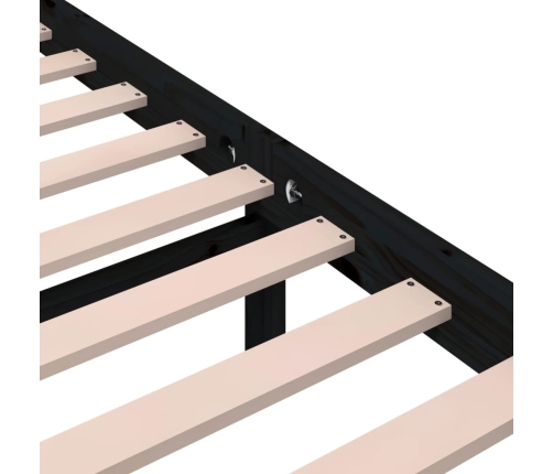 Estructura de cama sin colchón madera maciza negro 90x200 cm