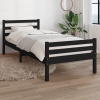 Estructura de cama sin colchón madera maciza negro 100x200 cm