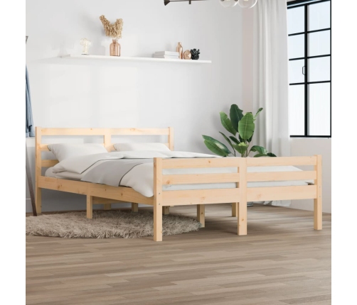 Estructura de cama sin colchón madera maciza 120x200 cm