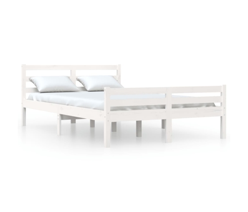 Estructura de cama sin colchón madera maciza blanco 120x200 cm