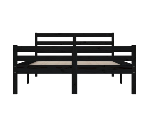 Estructura de cama sin colchón madera maciza negro 120x200 cm