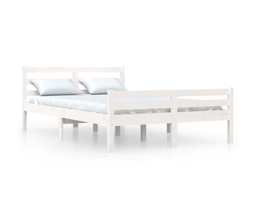 Estructura de cama sin colchón madera maciza blanco 140x200 cm