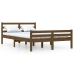 Estructura cama sin colchón madera maciza marrón miel 140x200cm