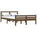 Estructura cama sin colchón madera maciza marrón miel 140x200cm