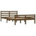 Estructura cama sin colchón madera maciza marrón miel 140x200cm