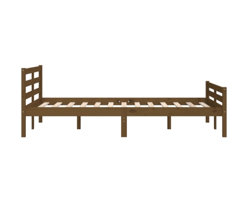 Estructura cama sin colchón madera maciza marrón miel 140x200cm