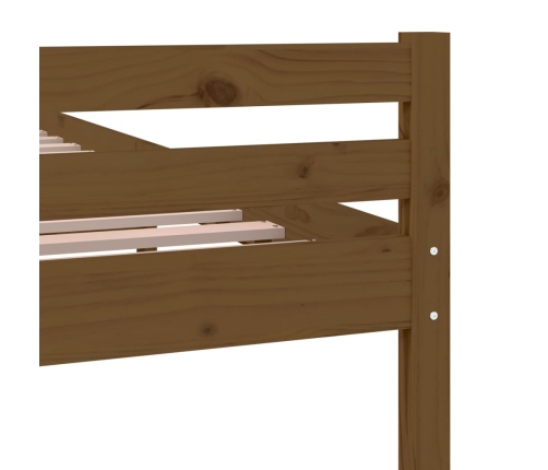 Estructura cama sin colchón madera maciza marrón miel 140x200cm