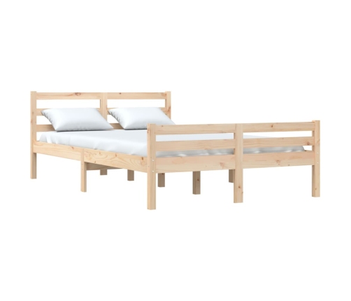 Estructura de cama doble sin colchón madera maciza 150x200 cm