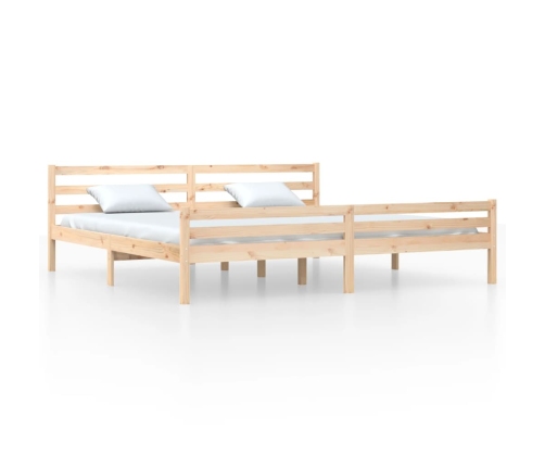 Estructura de cama doble sin colchón madera maciza 180x200 cm